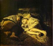 Vasily Perov Sleeping children oil on canvas